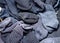 Heap of dark gray paired socks
