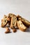 Heap of Delicious Italian Cantuccini Cookie on Gray Background Vertical