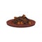 Heap of dried cloves in ceramic plate. Cooking ingredient. Aromatic spice. Culinary theme. Flat vector icon