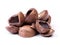 Heap of empty macadamia nut shell