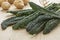 Heap of fresh picked cavolo nero leaves