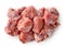 Heap of fresh raw meat pieces