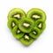 Heap fresh slice pieces of kiwi be arrange in heart shape.