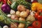 Heap of fresh vegetables background