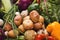 Heap of fresh vegetables background