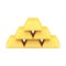 Heap golden bullion treasure richness currency investment savings 3d icon realistic vector