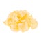 Heap golden puff corn flakes chips isolated on white background.