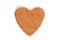 Heap of ground Cinnamon isolated in heart shape