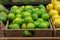 Heap limes in wicker crate