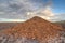 Heap of manure mixed with sawdust and woodchips