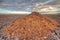 Heap of manure mixed with sawdust and woodchips