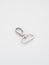 The heap of metal lobster claw clasp for making bags and backpacks lying on a gray background. Chrome-plated metal accessories and