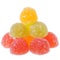 Heap multicolored candy close up isolated