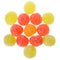 Heap multicolored candy top view isolated