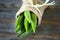 A heap of okra or Lady\'s fingers in a bag