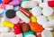 Heap of pills - medical background