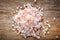 Heap of pink himalayan salt