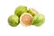 Heap of Pink lemons isolated on white background. Citrus fruit with striped rind. Lemon cut in half with pink flesh