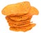 Heap potato chips close up