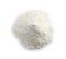 Heap of powdered infant formula on white background, top view. Baby milk