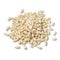 Heap of puffed rice close up on white background