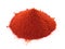 Heap of Red Chilli Pepper Powder on White Background