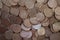 Heap of russia coins five rubles