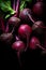 Heap of vibrant fresh beets at the farmer\\\'s market, locally grown new harvest