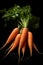 Heap of vibrant fresh carrots at the farmer\\\'s market, locally grown new harvest