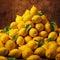 Heap of vibrant yellow lemons