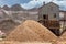 Heap of waste or stripping rock at Historic Mining Park, Tonopah, NV, USA