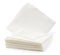 Heap of white paper square napkins on a white background. Isolated