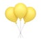 Heap yellow glossy helium balloon on plastic stick realistic 3d icon vector illustration