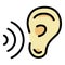 Hear translator speech icon color outline vector