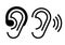 Hearing aid and ear icon