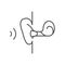 Hearing aid in ear line icon