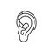 Hearing Aids color line icon. Human diseases.