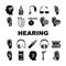 Hearing Equipment Collection Icons Set Vector Illustrations