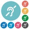 Hearing impaired flat round icons