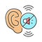 hearing loss color icon vector illustration