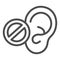 Hearing problems line icon, disability concept, lack of hearing sign on white background, lack of hearing icon in