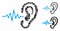 Hearing sound signal Composition Icon of Unequal Items