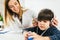 Hearing Test for Children - Little Boy Doing a Audiometry Test