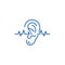 Hearing test line icon concept. Hearing test flat  vector symbol, sign, outline illustration.