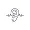 Hearing test line icon concept. Hearing test vector linear illustration, symbol, sign