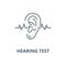 Hearing test vector line icon, linear concept, outline sign, symbol