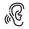 Hears Sound Icon Vector Outline Illustration