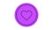 Heart 3d icon. Purple color. Alpha channel