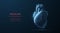 Heart. Abstract 3d vector human heart isolated on blue