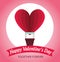 Heart air ballooon to valentine day celebration